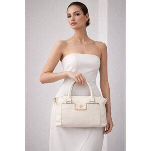 Kate Spade Hampton Road Janie Bag White Leather Satchel Shoulder Bag